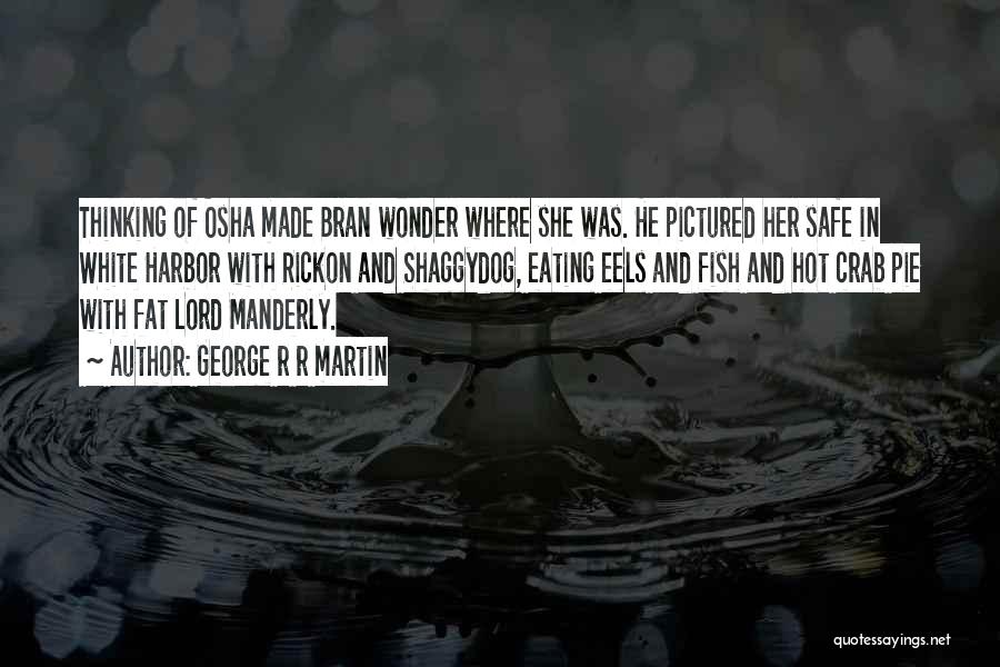 George R R Martin Quotes: Thinking Of Osha Made Bran Wonder Where She Was. He Pictured Her Safe In White Harbor With Rickon And Shaggydog,