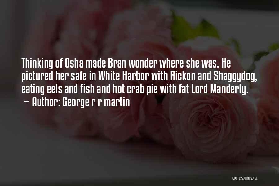 George R R Martin Quotes: Thinking Of Osha Made Bran Wonder Where She Was. He Pictured Her Safe In White Harbor With Rickon And Shaggydog,