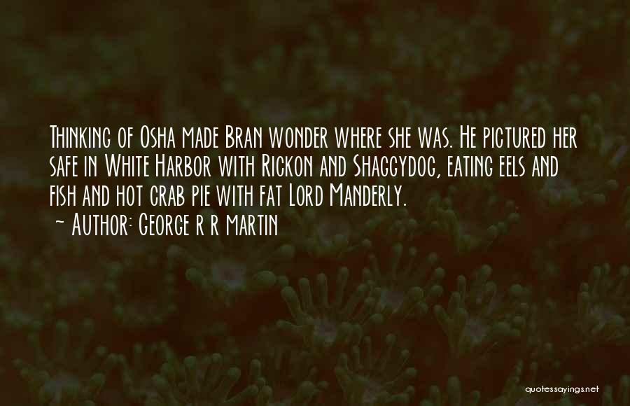 George R R Martin Quotes: Thinking Of Osha Made Bran Wonder Where She Was. He Pictured Her Safe In White Harbor With Rickon And Shaggydog,