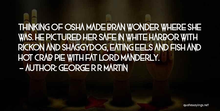 George R R Martin Quotes: Thinking Of Osha Made Bran Wonder Where She Was. He Pictured Her Safe In White Harbor With Rickon And Shaggydog,