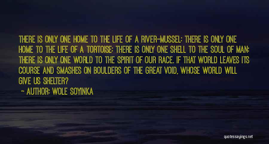 Wole Soyinka Quotes: There Is Only One Home To The Life Of A River-mussel; There Is Only One Home To The Life Of