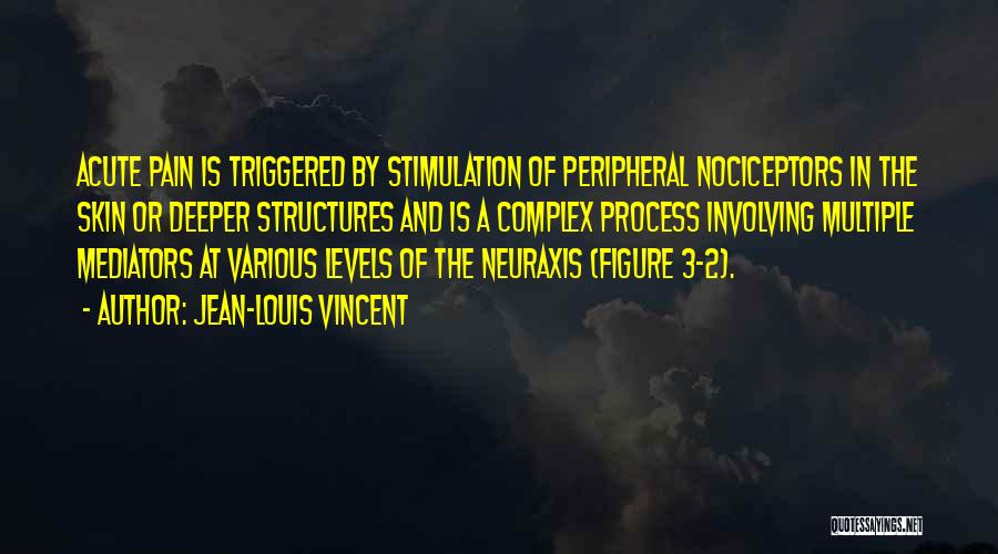 Jean-Louis Vincent Quotes: Acute Pain Is Triggered By Stimulation Of Peripheral Nociceptors In The Skin Or Deeper Structures And Is A Complex Process