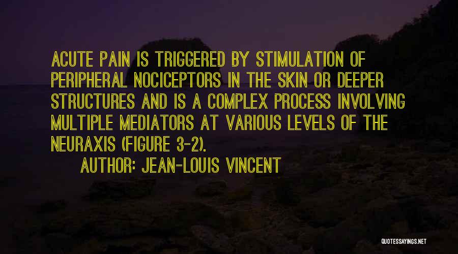 Jean-Louis Vincent Quotes: Acute Pain Is Triggered By Stimulation Of Peripheral Nociceptors In The Skin Or Deeper Structures And Is A Complex Process