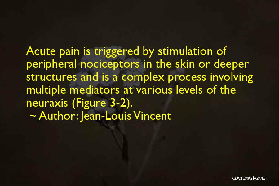 Jean-Louis Vincent Quotes: Acute Pain Is Triggered By Stimulation Of Peripheral Nociceptors In The Skin Or Deeper Structures And Is A Complex Process