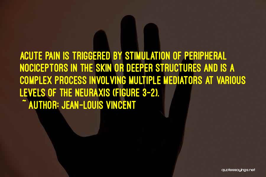 Jean-Louis Vincent Quotes: Acute Pain Is Triggered By Stimulation Of Peripheral Nociceptors In The Skin Or Deeper Structures And Is A Complex Process