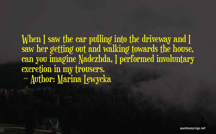 Marina Lewycka Quotes: When I Saw The Car Pulling Into The Driveway And I Saw Her Getting Out And Walking Towards The House,