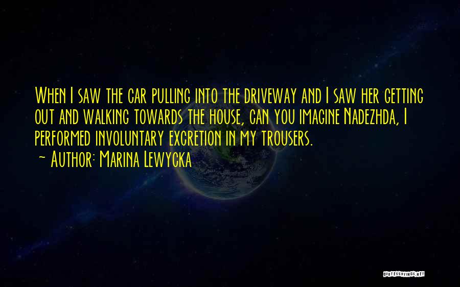 Marina Lewycka Quotes: When I Saw The Car Pulling Into The Driveway And I Saw Her Getting Out And Walking Towards The House,