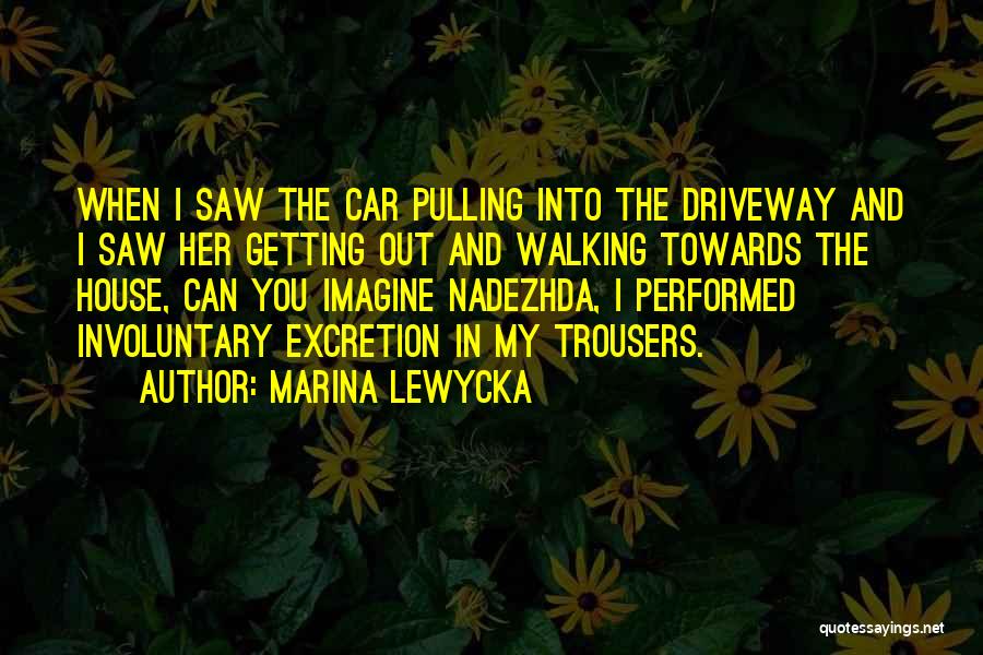 Marina Lewycka Quotes: When I Saw The Car Pulling Into The Driveway And I Saw Her Getting Out And Walking Towards The House,