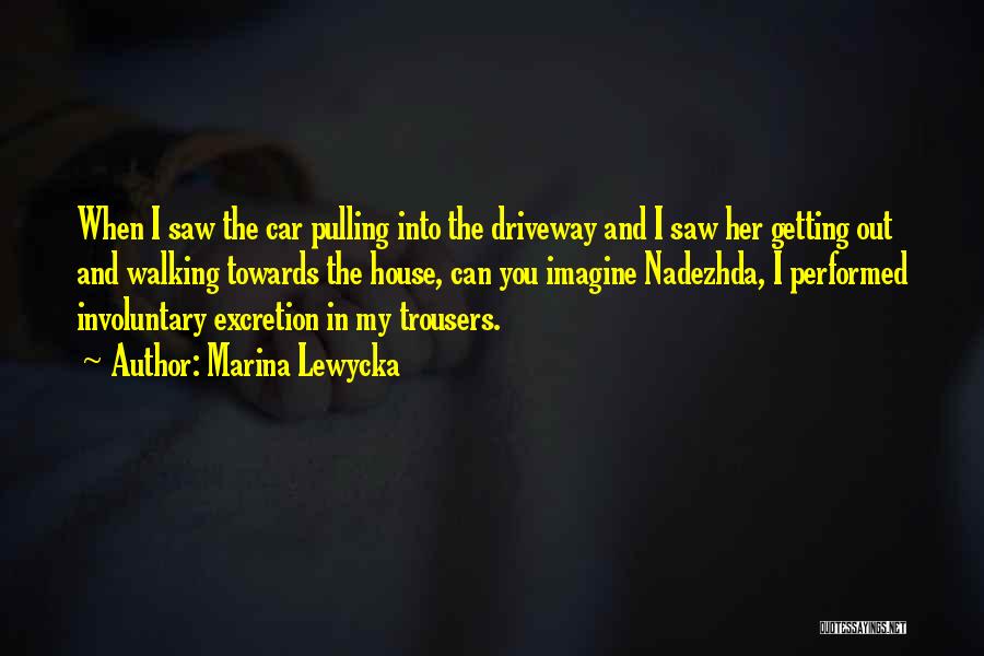 Marina Lewycka Quotes: When I Saw The Car Pulling Into The Driveway And I Saw Her Getting Out And Walking Towards The House,