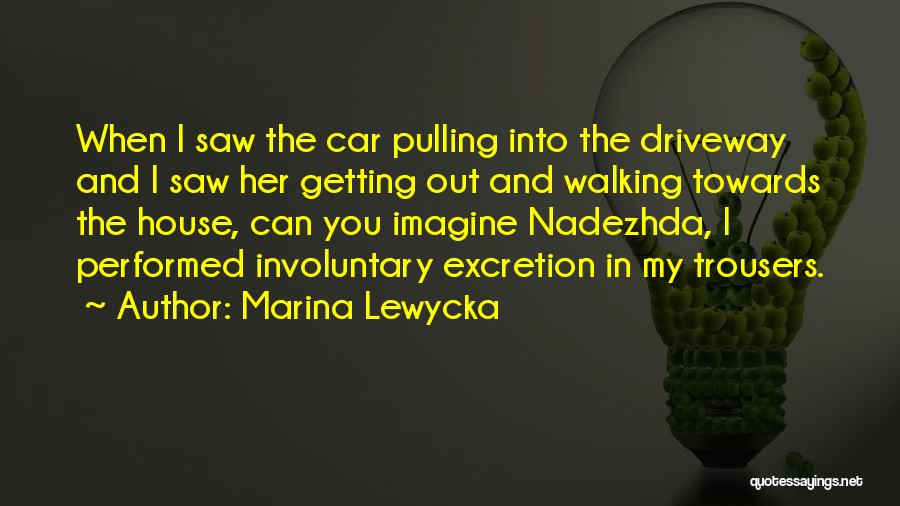 Marina Lewycka Quotes: When I Saw The Car Pulling Into The Driveway And I Saw Her Getting Out And Walking Towards The House,