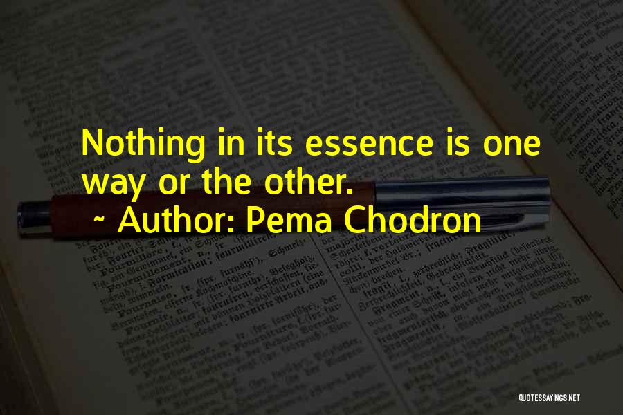 Pema Chodron Quotes: Nothing In Its Essence Is One Way Or The Other.