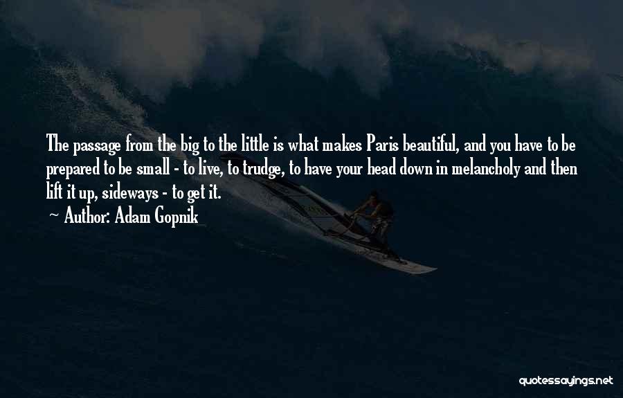 Adam Gopnik Quotes: The Passage From The Big To The Little Is What Makes Paris Beautiful, And You Have To Be Prepared To