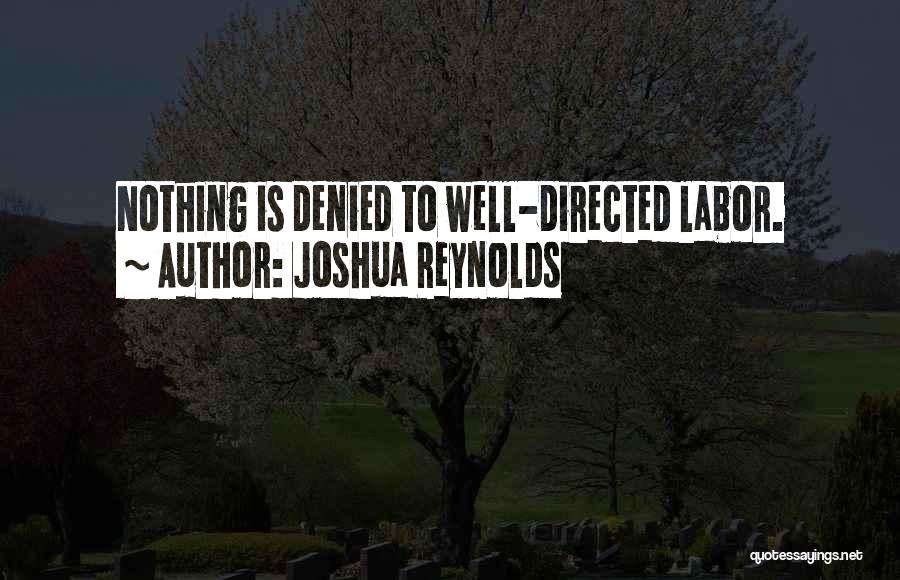 Joshua Reynolds Quotes: Nothing Is Denied To Well-directed Labor.