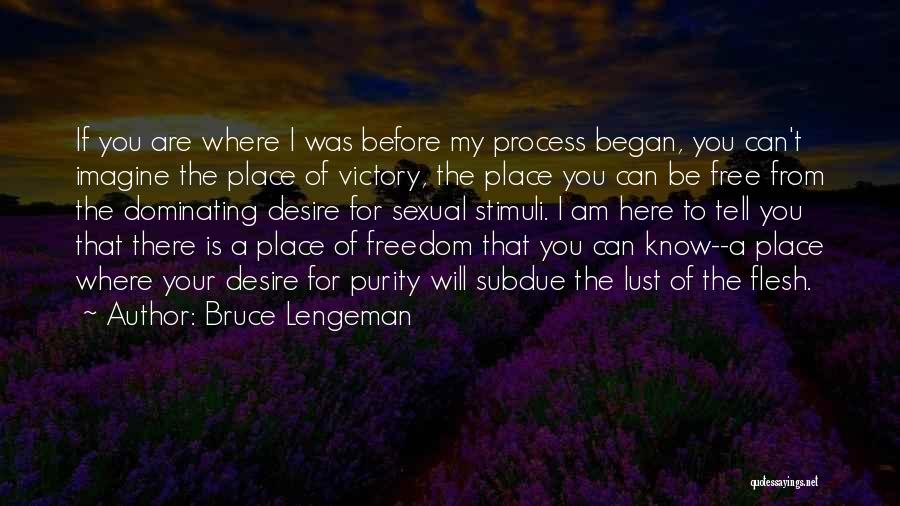 Bruce Lengeman Quotes: If You Are Where I Was Before My Process Began, You Can't Imagine The Place Of Victory, The Place You