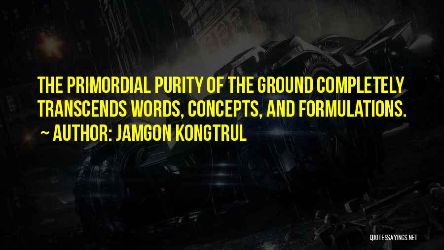 Jamgon Kongtrul Quotes: The Primordial Purity Of The Ground Completely Transcends Words, Concepts, And Formulations.