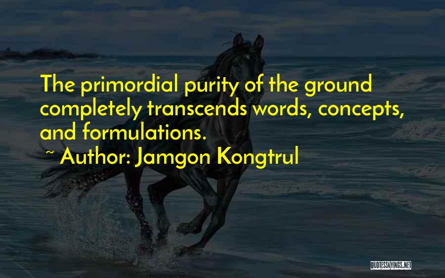 Jamgon Kongtrul Quotes: The Primordial Purity Of The Ground Completely Transcends Words, Concepts, And Formulations.