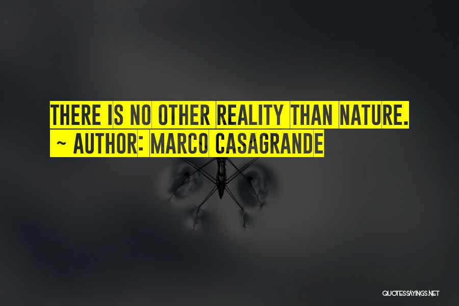 Marco Casagrande Quotes: There Is No Other Reality Than Nature.