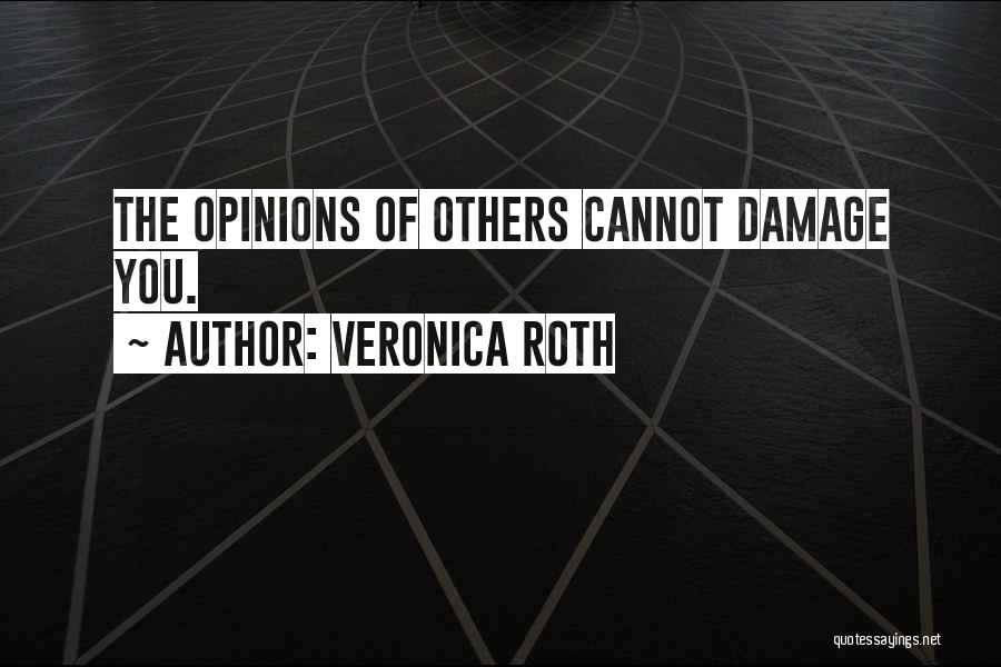 Veronica Roth Quotes: The Opinions Of Others Cannot Damage You.