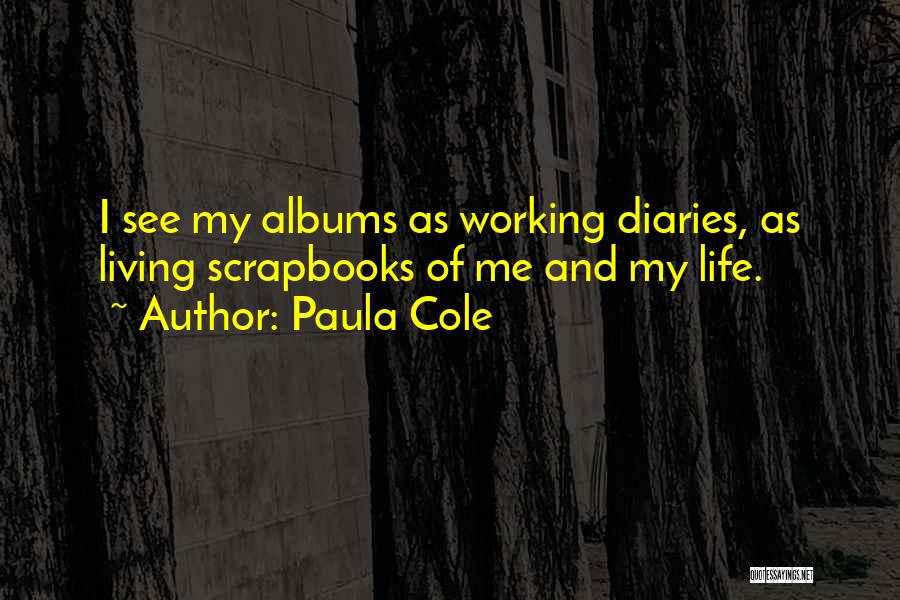Paula Cole Quotes: I See My Albums As Working Diaries, As Living Scrapbooks Of Me And My Life.