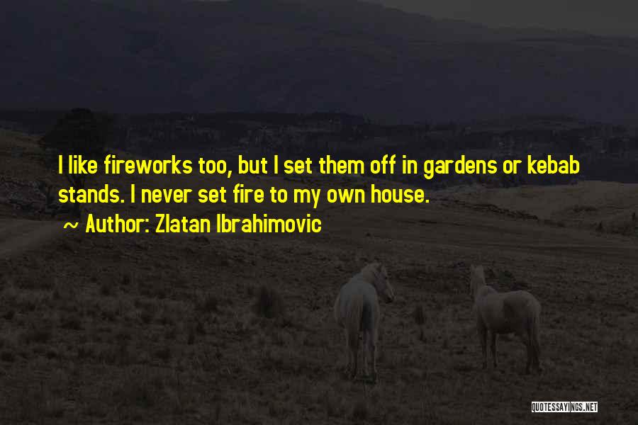 Zlatan Ibrahimovic Quotes: I Like Fireworks Too, But I Set Them Off In Gardens Or Kebab Stands. I Never Set Fire To My