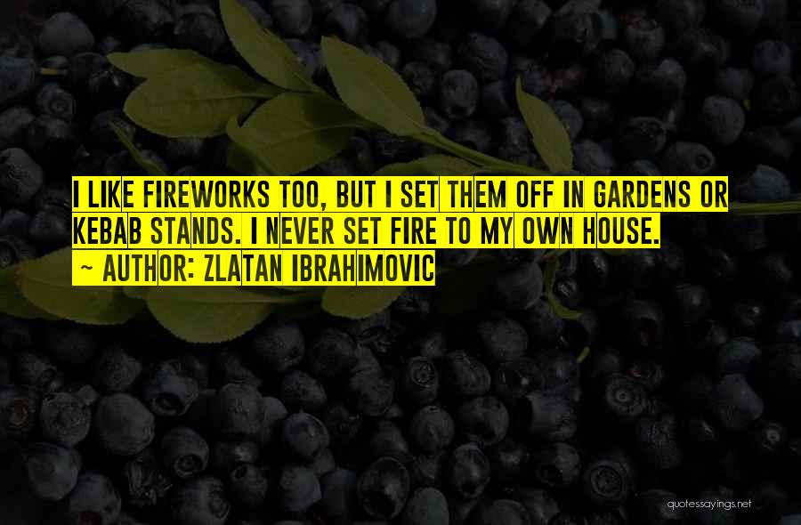 Zlatan Ibrahimovic Quotes: I Like Fireworks Too, But I Set Them Off In Gardens Or Kebab Stands. I Never Set Fire To My