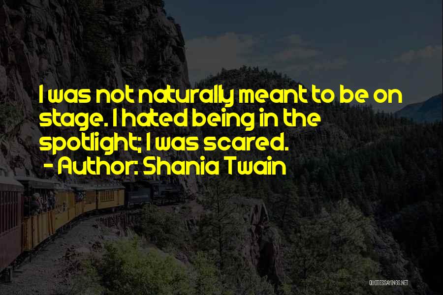 Shania Twain Quotes: I Was Not Naturally Meant To Be On Stage. I Hated Being In The Spotlight; I Was Scared.