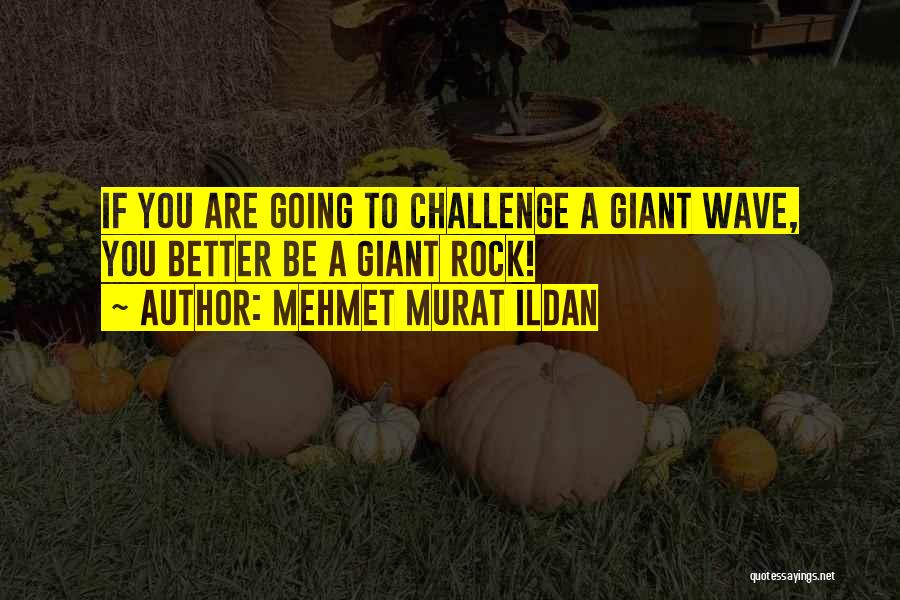 Mehmet Murat Ildan Quotes: If You Are Going To Challenge A Giant Wave, You Better Be A Giant Rock!