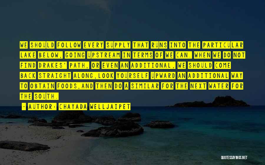 Chayada Welljaipet Quotes: We Should Follow Every Supply That Runs Into The Particular Lake Below, Going Upstream In Terms Of We Can. When