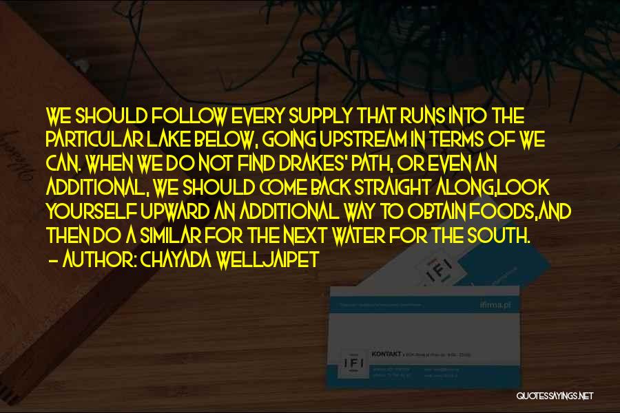 Chayada Welljaipet Quotes: We Should Follow Every Supply That Runs Into The Particular Lake Below, Going Upstream In Terms Of We Can. When