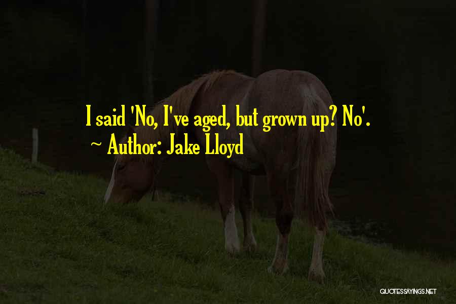 Jake Lloyd Quotes: I Said 'no, I've Aged, But Grown Up? No'.