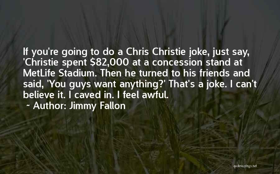 Jimmy Fallon Quotes: If You're Going To Do A Chris Christie Joke, Just Say, 'christie Spent $82,000 At A Concession Stand At Metlife