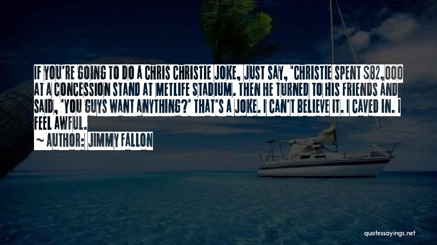 Jimmy Fallon Quotes: If You're Going To Do A Chris Christie Joke, Just Say, 'christie Spent $82,000 At A Concession Stand At Metlife