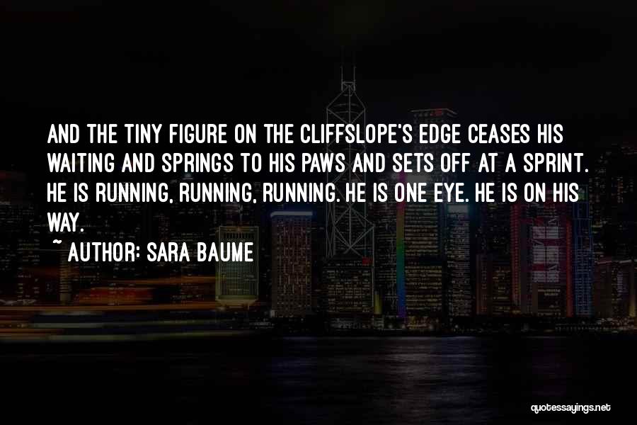 Sara Baume Quotes: And The Tiny Figure On The Cliffslope's Edge Ceases His Waiting And Springs To His Paws And Sets Off At