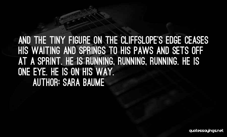 Sara Baume Quotes: And The Tiny Figure On The Cliffslope's Edge Ceases His Waiting And Springs To His Paws And Sets Off At