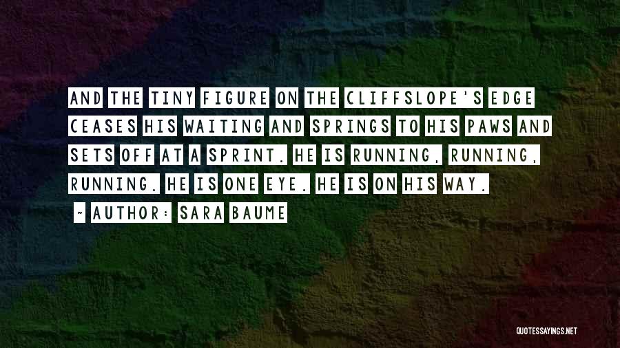 Sara Baume Quotes: And The Tiny Figure On The Cliffslope's Edge Ceases His Waiting And Springs To His Paws And Sets Off At