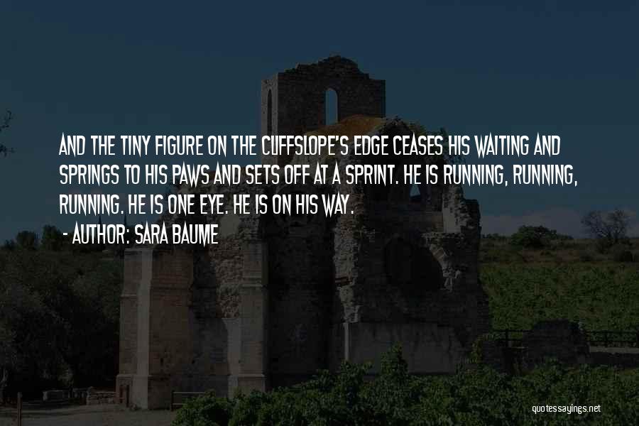 Sara Baume Quotes: And The Tiny Figure On The Cliffslope's Edge Ceases His Waiting And Springs To His Paws And Sets Off At