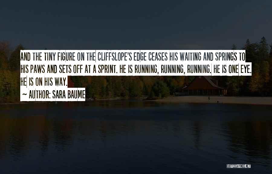 Sara Baume Quotes: And The Tiny Figure On The Cliffslope's Edge Ceases His Waiting And Springs To His Paws And Sets Off At
