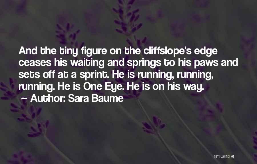 Sara Baume Quotes: And The Tiny Figure On The Cliffslope's Edge Ceases His Waiting And Springs To His Paws And Sets Off At