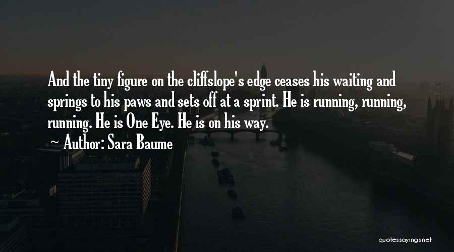 Sara Baume Quotes: And The Tiny Figure On The Cliffslope's Edge Ceases His Waiting And Springs To His Paws And Sets Off At