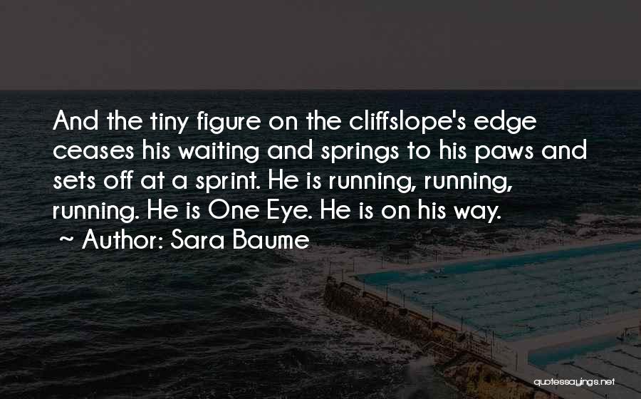 Sara Baume Quotes: And The Tiny Figure On The Cliffslope's Edge Ceases His Waiting And Springs To His Paws And Sets Off At