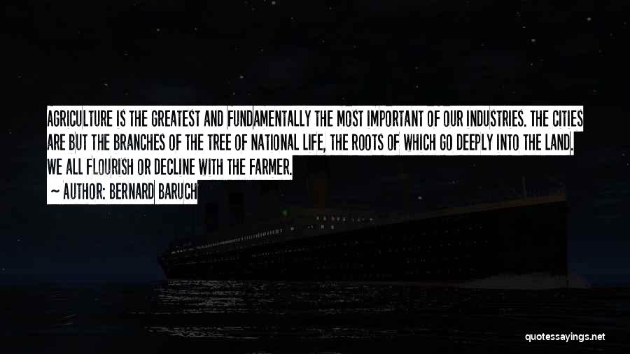 Bernard Baruch Quotes: Agriculture Is The Greatest And Fundamentally The Most Important Of Our Industries. The Cities Are But The Branches Of The
