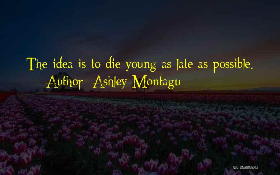 Ashley Montagu Quotes: The Idea Is To Die Young As Late As Possible.