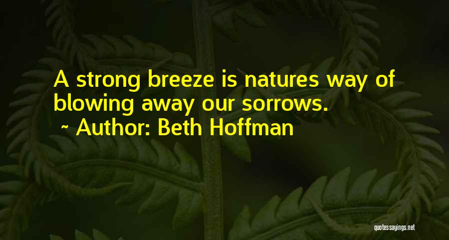 Beth Hoffman Quotes: A Strong Breeze Is Natures Way Of Blowing Away Our Sorrows.