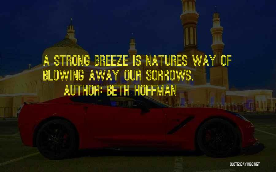 Beth Hoffman Quotes: A Strong Breeze Is Natures Way Of Blowing Away Our Sorrows.