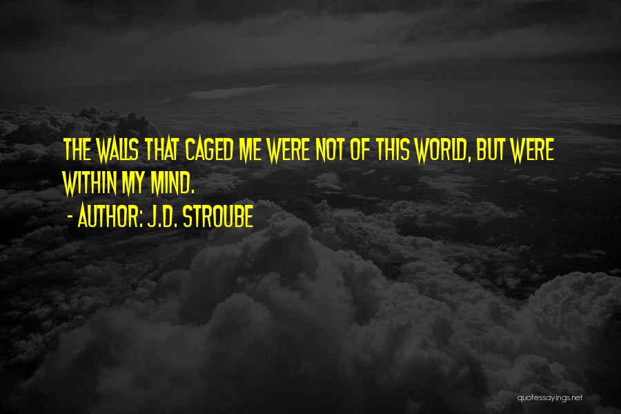 J.D. Stroube Quotes: The Walls That Caged Me Were Not Of This World, But Were Within My Mind.