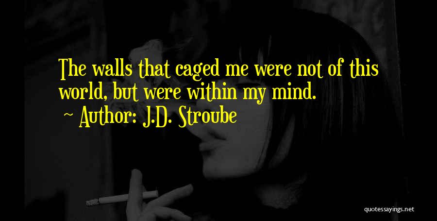 J.D. Stroube Quotes: The Walls That Caged Me Were Not Of This World, But Were Within My Mind.