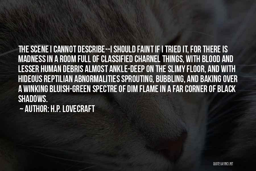 H.P. Lovecraft Quotes: The Scene I Cannot Describe--i Should Faint If I Tried It, For There Is Madness In A Room Full Of