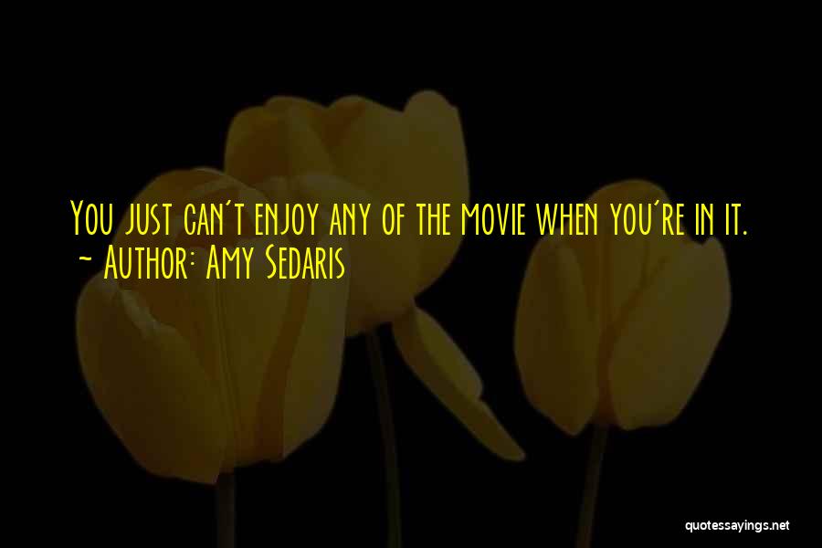 Amy Sedaris Quotes: You Just Can't Enjoy Any Of The Movie When You're In It.