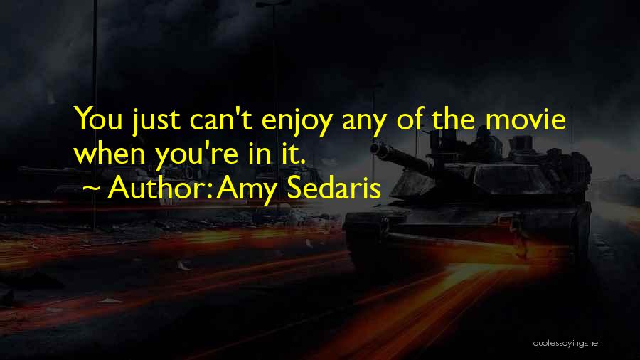 Amy Sedaris Quotes: You Just Can't Enjoy Any Of The Movie When You're In It.