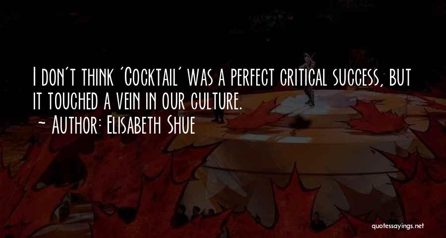 Elisabeth Shue Quotes: I Don't Think 'cocktail' Was A Perfect Critical Success, But It Touched A Vein In Our Culture.